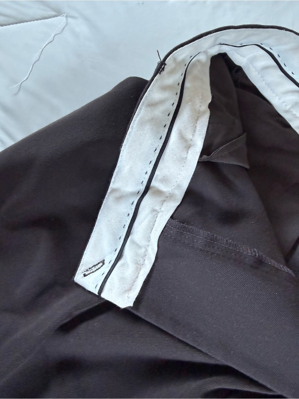 Classic Zara Wide-Leg Pants in Dark Brown - Picture 5 of 6